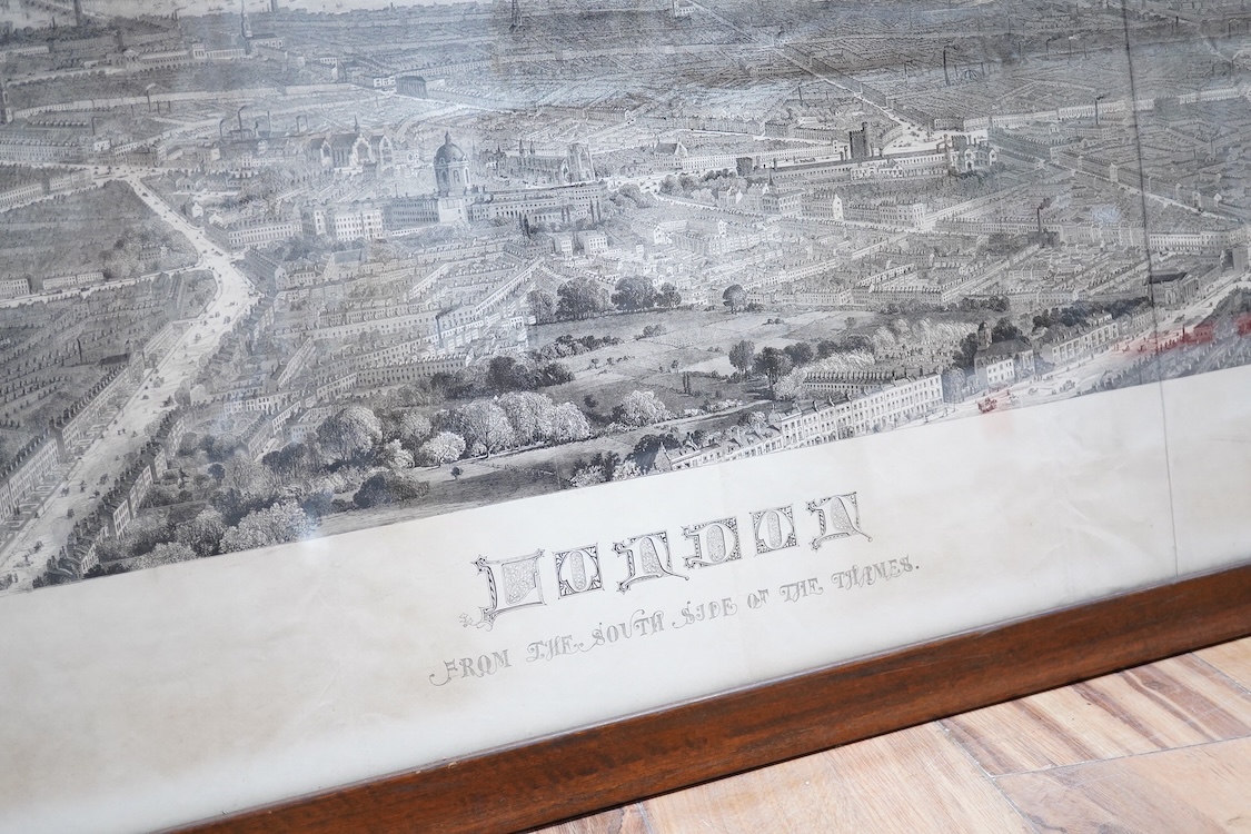 Robert Loudon Senior, after Thomas Sulman (1834-1900), an engraved Panorama of London the South Side of the Thames – Supplement to the Illustrated London News 1861, 58 x 146cm